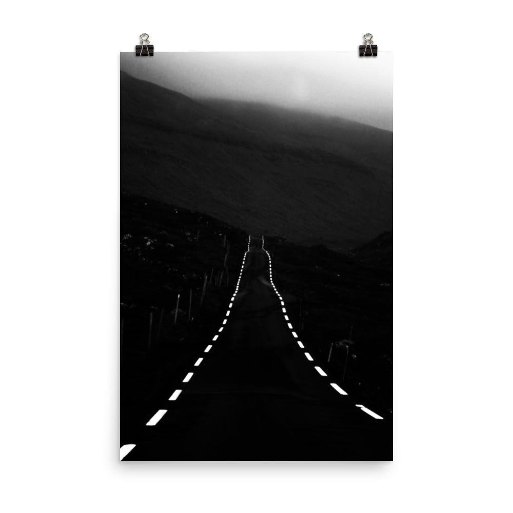road | faeroese sheep require guidelines, in case one day, there is traffic.