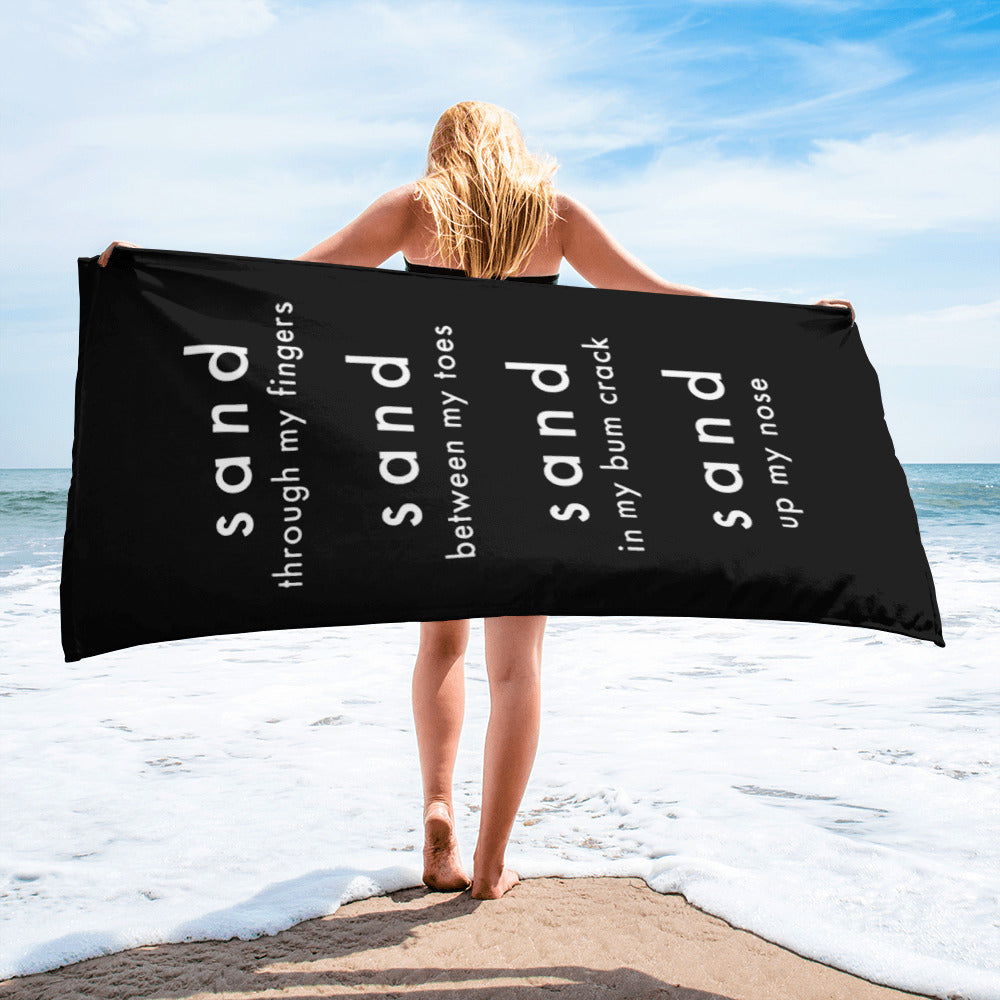 sand in |towel