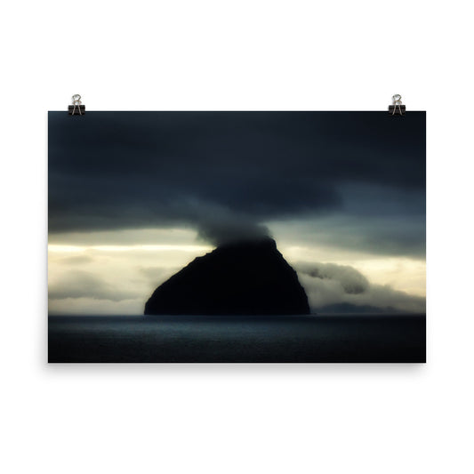 faroe islet | Not a volcano. Just a pesky cloudlet. On an islet. Faroes.